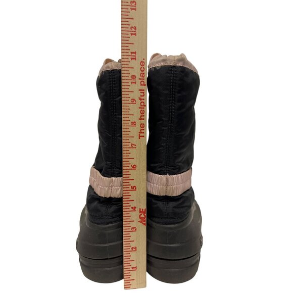 Sorel Flurry TP Pink Black Pull On Insulated Winter Snow Boots Women's Size  7 - Picture 9 of 10